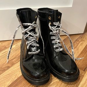 See by Chloe Florrie Lace-Up Rain Boots Size 39